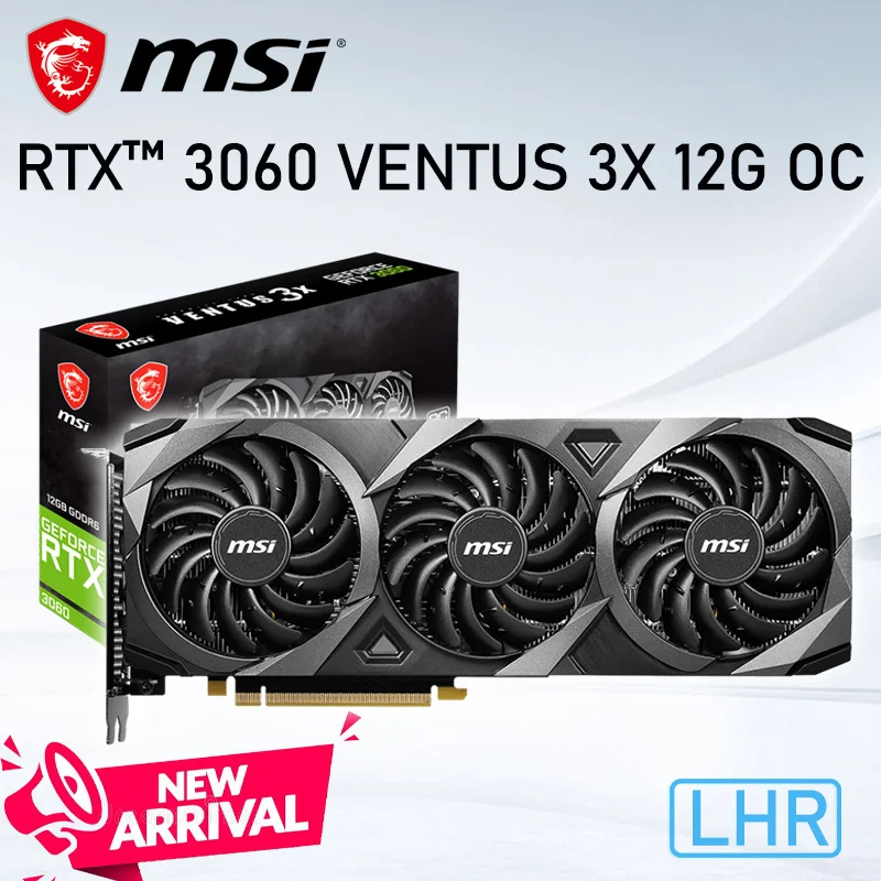 

MSI GeForce RTX 3060 VENTUS 3X 12G OC Graphics card RTX 306 15000MHz GDDR6 192bit PCI Express 4.0 16X RTX 3060 Video card New