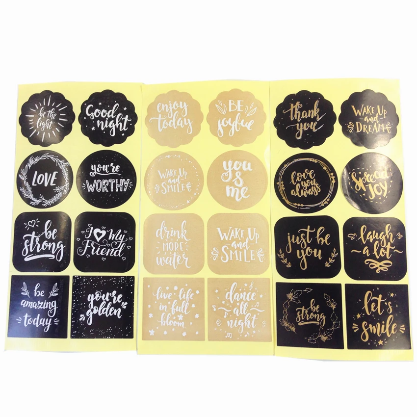 80pcs/lot English Greetings Blessing Best Wishes Gloss Seal Label Sticker DIY Diary Decoration vintage slogan | Канцтовары для
