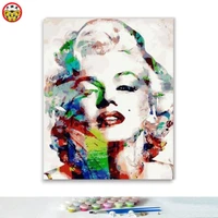 diy oil painting by numbers art paint by number marilyn monroe portrait bedroom decoration painting
