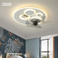 modern led lamp ceiling fan light crystal decorative ventilador techo for remote control chandelier fan home decor lighting