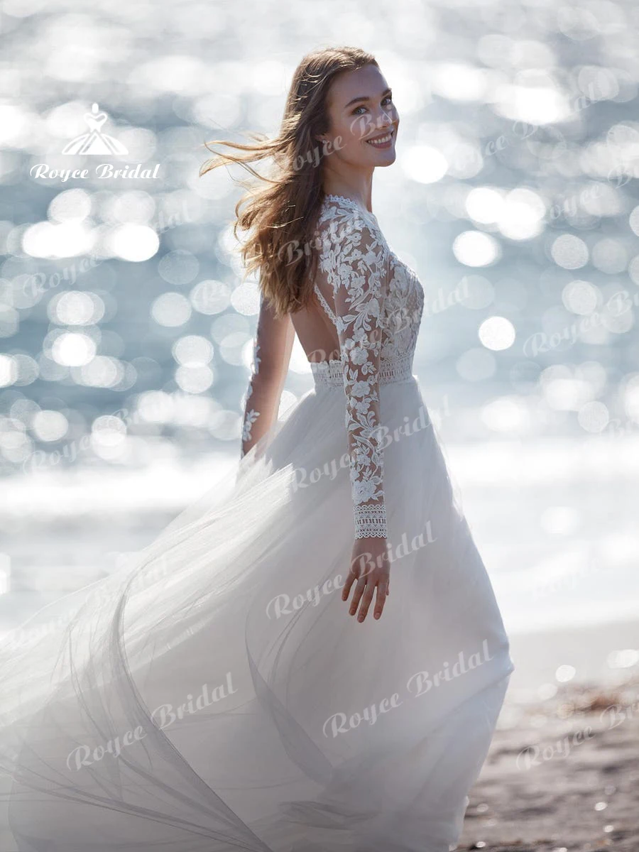 Женское пляжное платье с V-образным вырезом кружевное ТРАПЕЦИЕВИДНОЕ свадебное