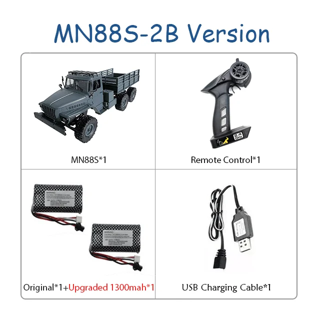 MN88S Урал 1:16 6WD синий RTR 2 батареи
