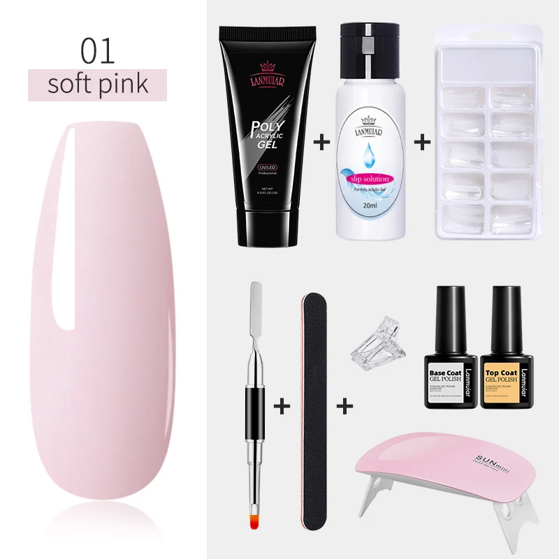 

Poly Extension Nail Gel Kit All For Manicure Set Fast Building Gel Cuticle Pusher Finger Extend Mold Gel Polish Set