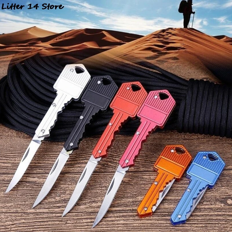 Mini Keyring Key Knife Multi Fruit Blade Keychain Fold Pocket Box Package Camp Peeler Outdoor Letter Open Peeling Survive | Инструменты