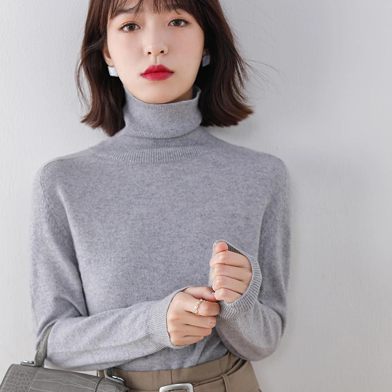 

Hot Sale 100% Cashmere Autumn Winter Women Knit Pullovers Sweater Long Sleeve Female Solid Color Warm Soft S-XXL Jumper