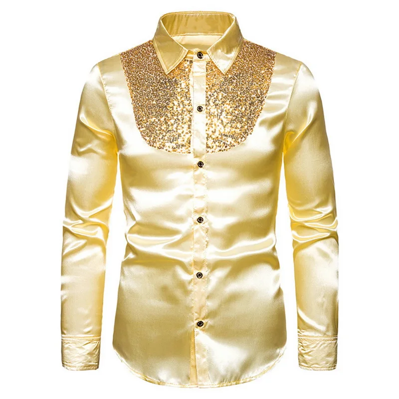 golden shirt Oeak мужской модный блейзер с блестками, комплект из 3 предметов, мужской пиджак+ жилет+ рубашка, комплекты для свадебной вечеринки, роскошная сценическая одежда - Color: golden shirt