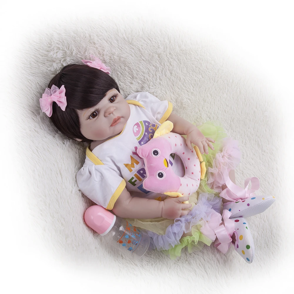 55 см полностью силиконовая кукла Реборн игрушка для новорожденного принцесса