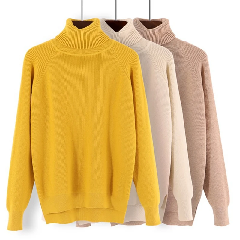Turtleneck Sweaters All Base Match Loose Solid Women Soft Sweater Pullovers Autumn Winter For | Женская одежда