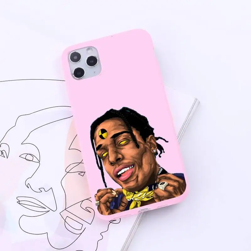 

Asap Rocky American rapper Phone Case Candy Color for iPhone 6 7 8 11 12 s mini pro X XS XR MAX Plus