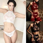 Женское сексуальное нижнее белье, кружевной комплект с бюстгальтером, нижнее белье, сексуальные трусики, бандажный комплект, эротическое белье, платье, бюстгальтер, трусы, комплект