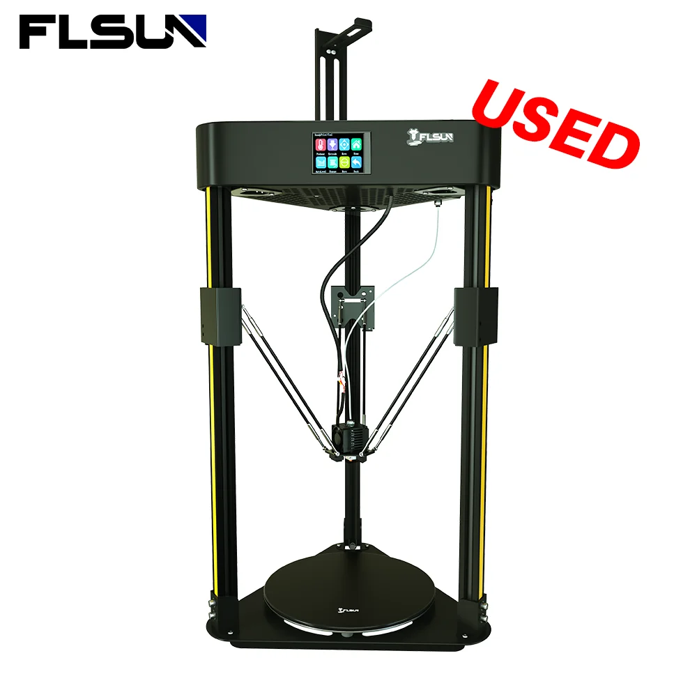 FLSUN USED Q5 3D Printer Kossel Delta TMC 2208 Silent Driver Auto-Leveling 32Bit Main Board TFT Touch Screen Fast Printing Large