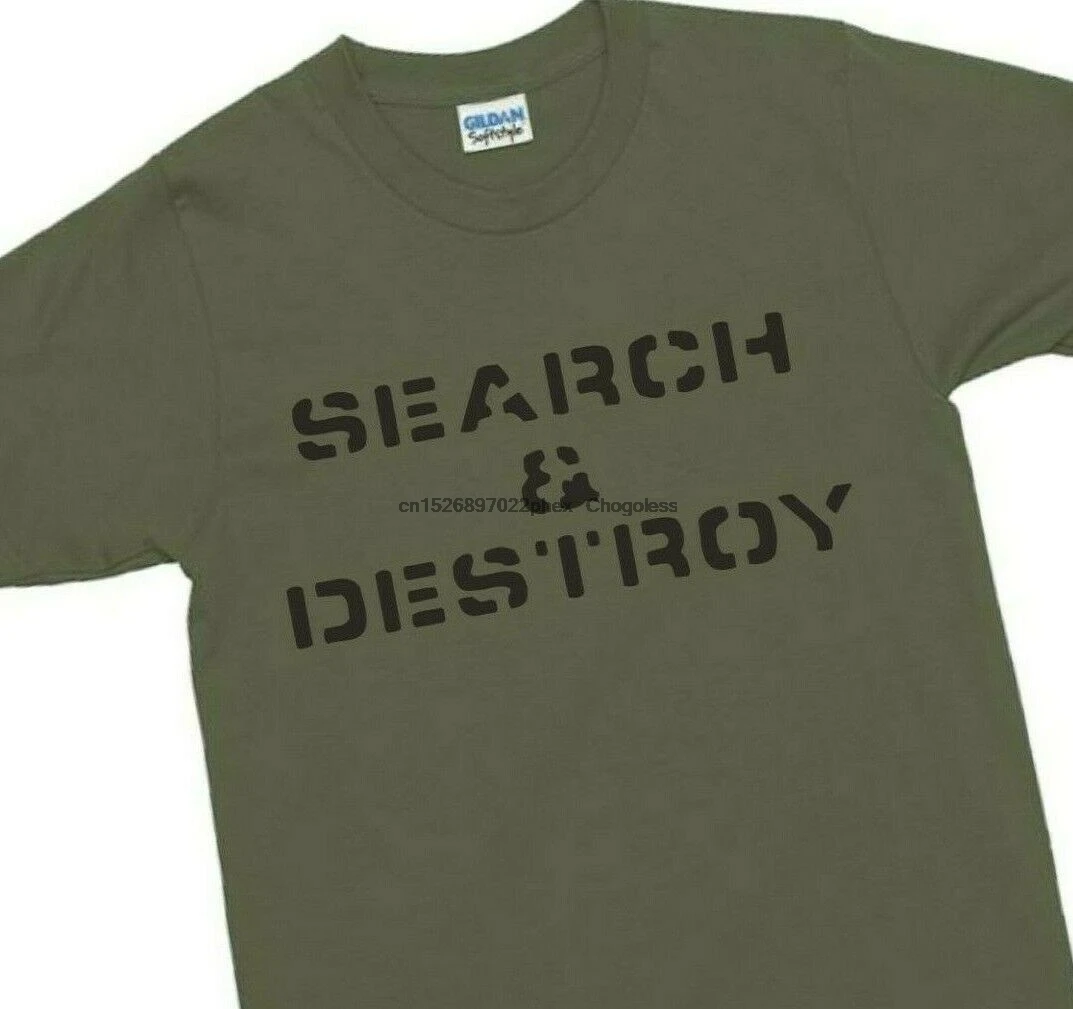Поиск & футболка Destroy 1970s панк Балбеса военные различных цветов футболка|Мужские