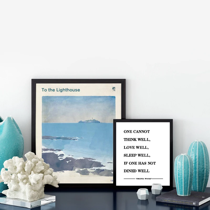 

Virginia Woolf Quote Office Decor Wall Art Prints , Feminist Art Virginia Woolf Canvas Painting Literature Poster Wall Decor