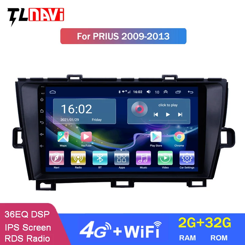 4G LTE 2G RAM Android 10 Автомобильный мультимедийный GPS Радио стерео для Toyota Prius 2009 2010 2011 2012