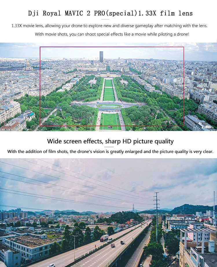 

1.33X Widescreen Blu-ray Movie Lens Filter Anamorphic Movie Lens Video Shoot Filmmaking for DJI Mavic 2 Pro
