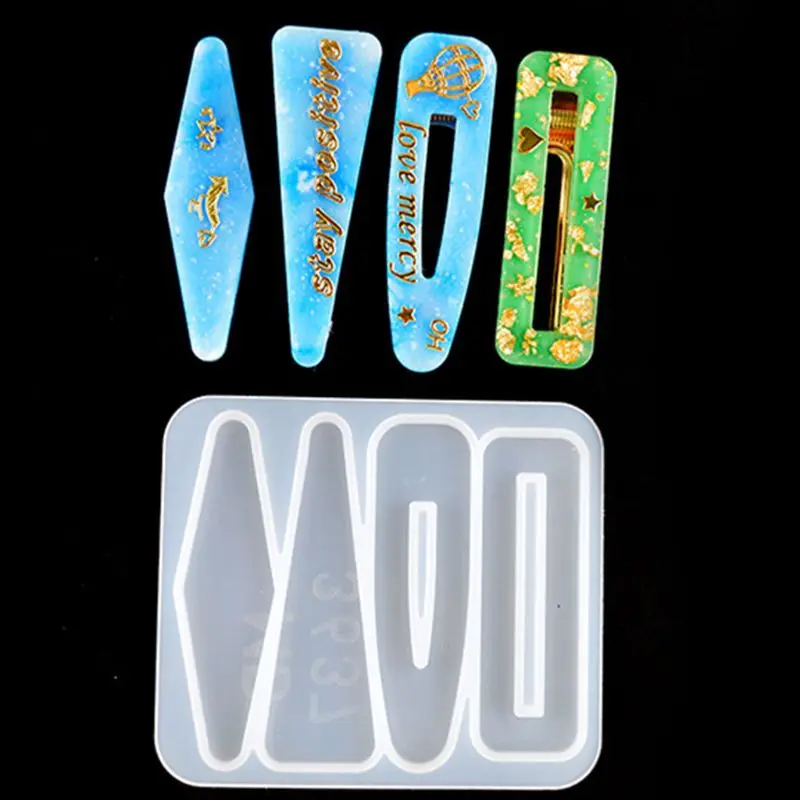 

1 Set Resin Crystal Epoxy Hair Clip Mold Hairpin Casting Silicone Mould DIY Crafts Jewelry Making Tool