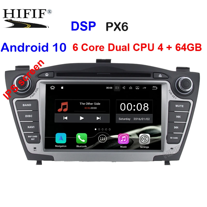 Автомобильный мультимедийный плеер IPS автомобильный радиоприемник GPS 2 Din PX6 Android 10