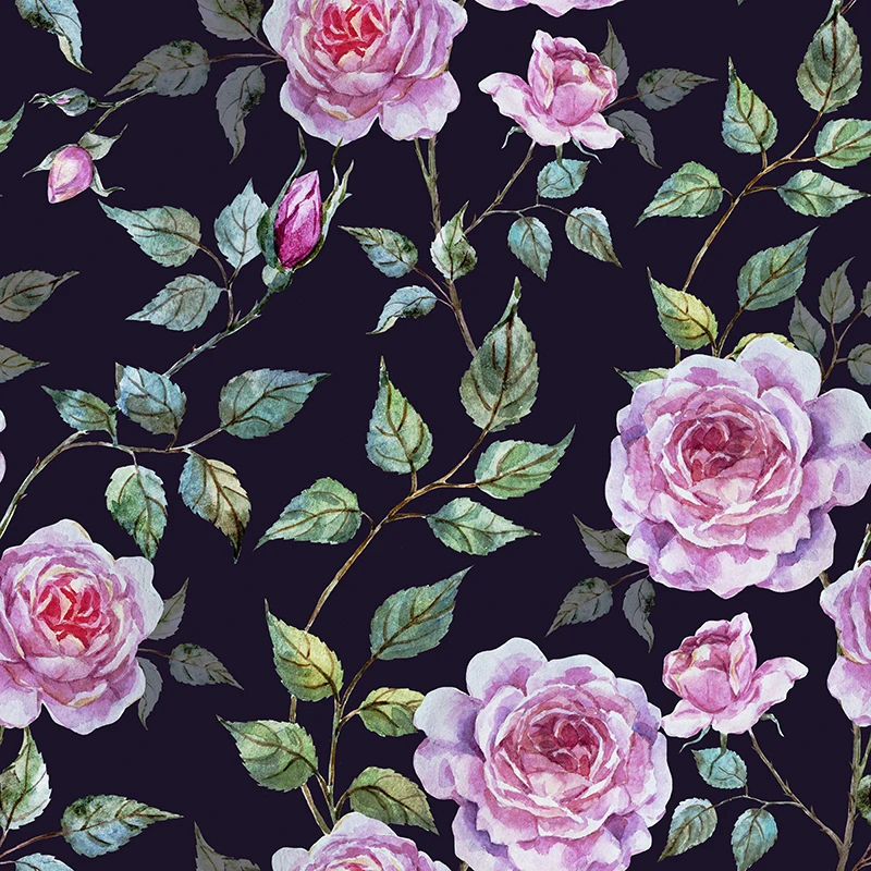 Четырехсторонняя эластичная ткань из полиэстера с цветочным принтом | Дом и сад