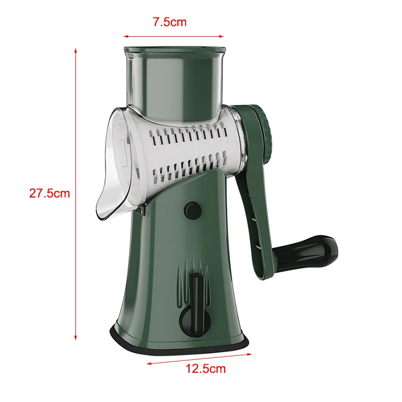 

5 in 1 Vegetable Slicer Swift Rotary Drum Grater Nut Shredder Veggie Cutter Peeler Spiralizer Cheese Chopper