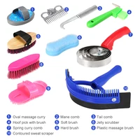 10pcs horse cleaning set horse care products grooming tool tail comb massage curry brush sweat scraper hoof pick curry scrubber