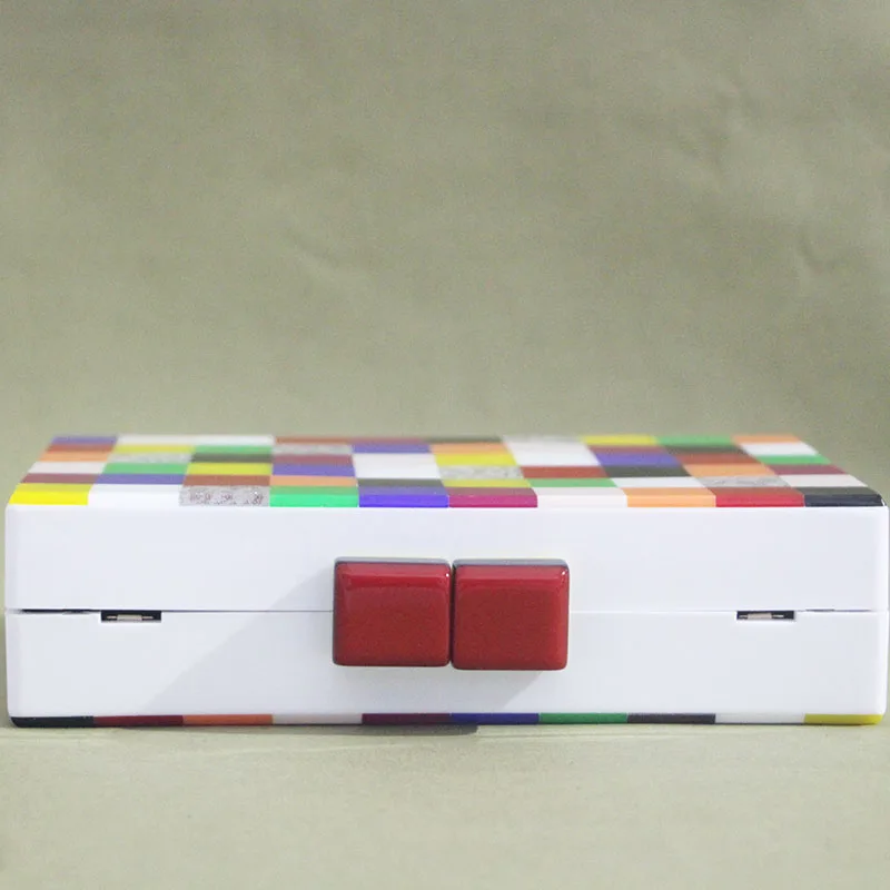 Красочные маленькие квадраты стильная акриловая коробка клатчи кошелек женский