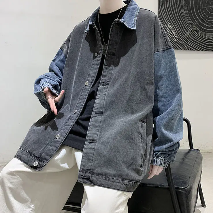 

Cowboy jacket male Korean version loose student trend casual jacket take ins Hong Kong wind clothes jacket men and women tide