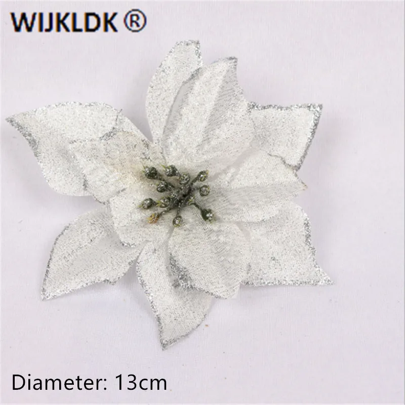 Рождественское украшение 5 шт. блестящий искусственный цветок Рождественская