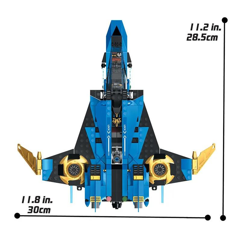524 шт. небольшие строительные блоки игрушки совместимые с Lepining Ninja Jay's Storm Fighter Jet