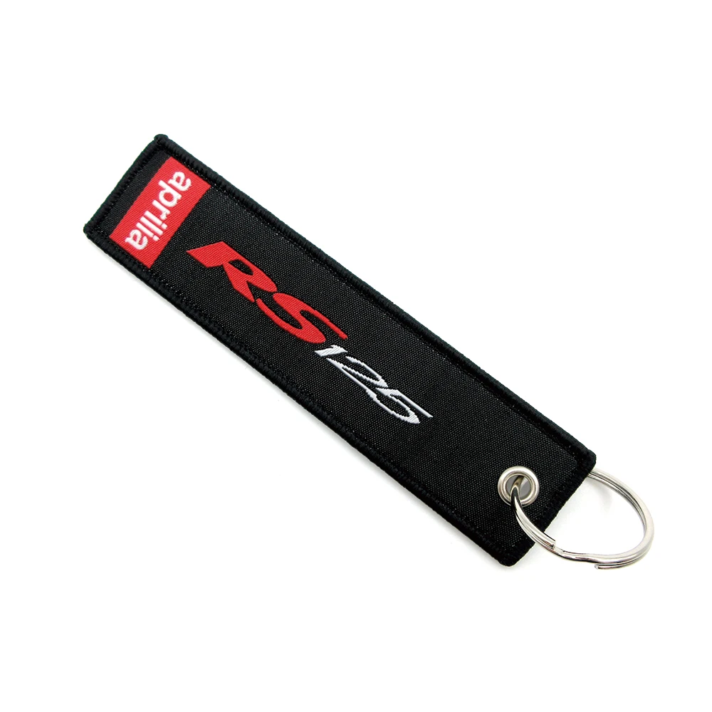 

Motorcycle Embroidery Keychains Key Holder Chain Collection For Aprilia RS125 RS 125 Racing Motor Embroidered Keyrings Key Chain