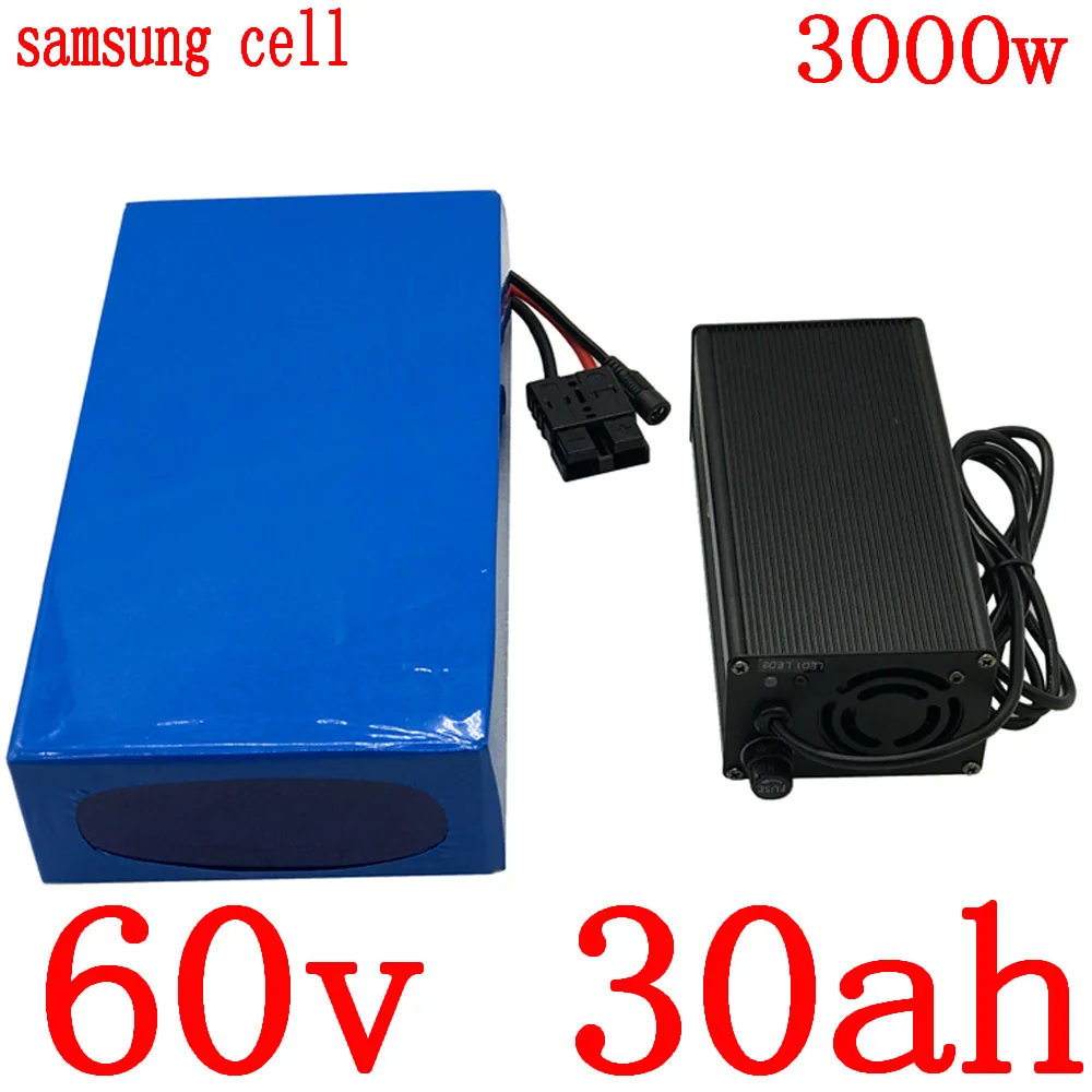 

60V E-Bike Battery 60V 3000W 2000W 1000W Lithium Battery Pack 60V 30Ah 25Ah 20Ah 15Ah 13Ah 10Ah Electric Bike Scooter Battery