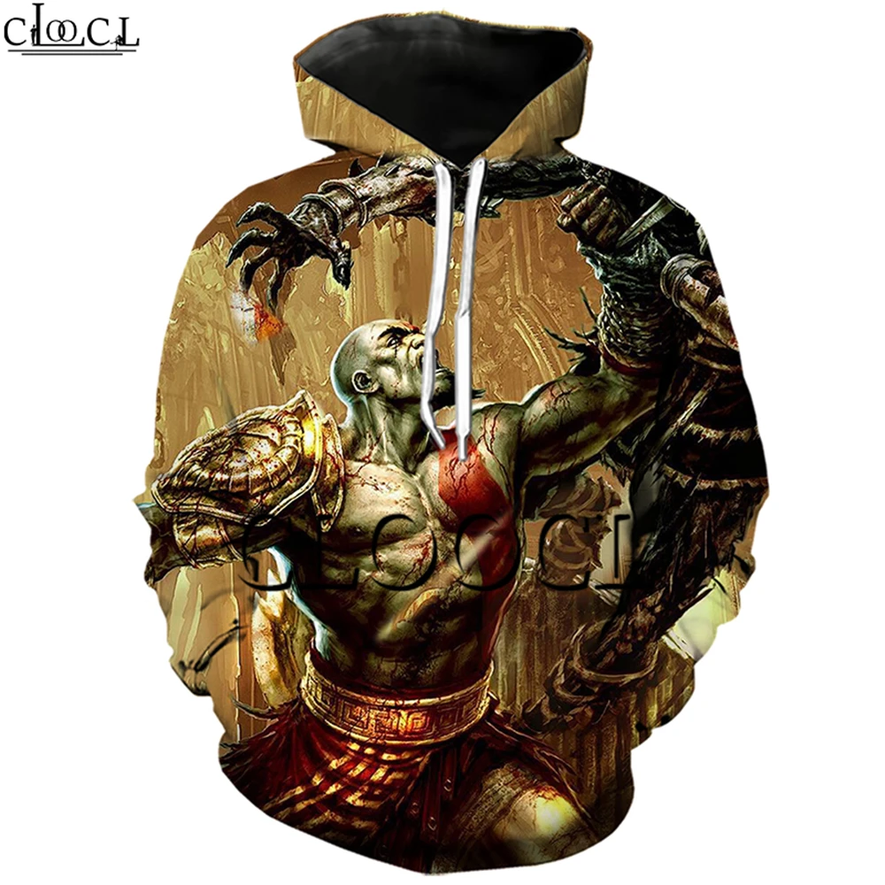 Модный женский и мужской свитшот с 3D принтом капюшоном надписью God of War
