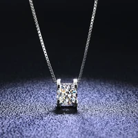 inbeaut diamond pendant necklace 925 silver sterling 18k white gold plated excellent cut 1ct d moissanite jewels necklaces