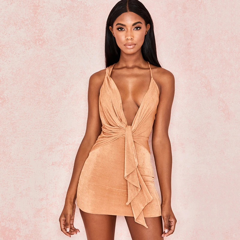 Женское облегающее мини-платье EvaQueen вечерние платья на тонких бретельках с