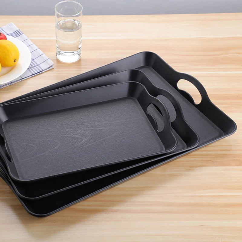 Serving Tray Rectangular Plastic Food Trays Anti-slip Scratch-resistant Storage Decoration In The Kitchen Bar | Дом и сад