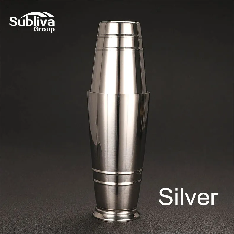Silver 750 мл Бостонский шейкер-бар с тяжелыми взвешенными шейкерами для идеального балансировочного барного инструмента - Цвет: Silver