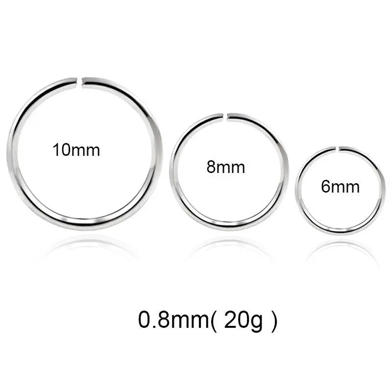 

Stainless Steel Seamless Segment Rings Nose Hoops Ear Piercing Tragus Nose Rings Ear Cartiliage Tragus Sexy Body Jewelry