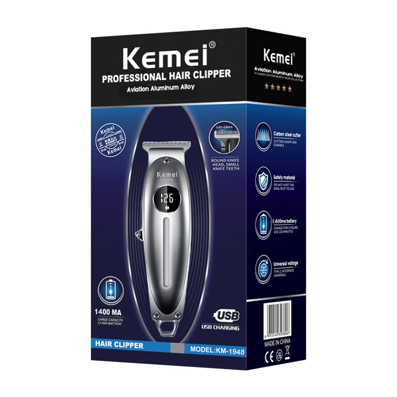 

wireless rechargeable hair clipper professional hair trimmer for men electric beard trimmer kit haircut machine LCD display