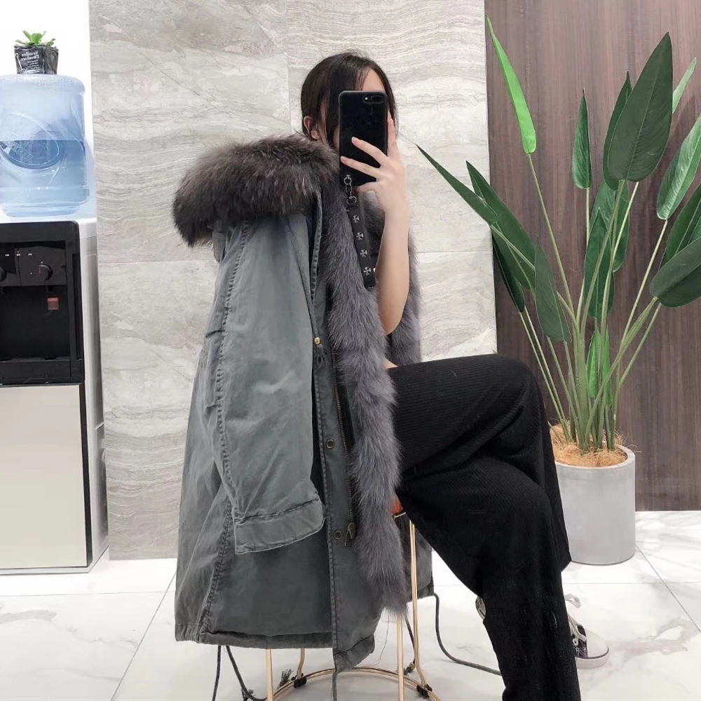 OFTBUY 2020 зимняя куртка Для женщин натуральная подкладка из кроличьего меха Рекс