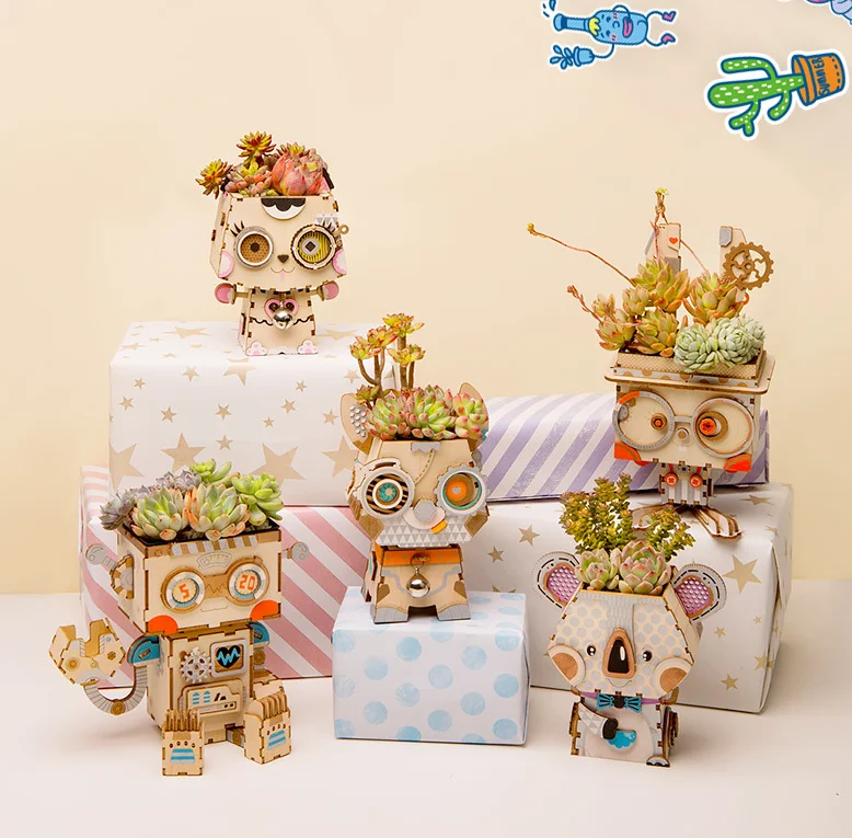 

Puzzle toys, imagination, vase, 3D wooden block puzzle, rabbit, jigsaw puzzle, creative handicraft