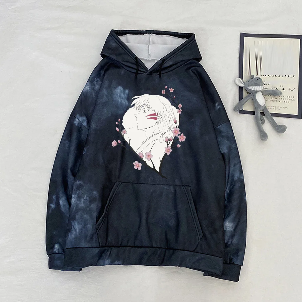

Толстовка Uniex с капюшоном InuYasha Sesshomaru, модные пуловеры с длинными рукавами и принтом тай-дай