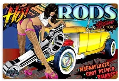 

Old Time Signs Rat Rod Hot Rods Metal Sign Wall Decor 12x16