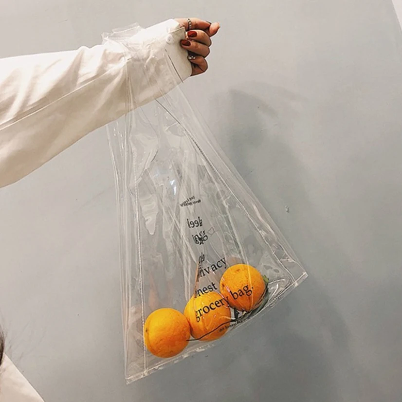 

Tote Bag Shopping Vacation Beach Bags PVC Transparent Ladies Hand Bags Eco-Friendly Organizer Bag Home Supplies