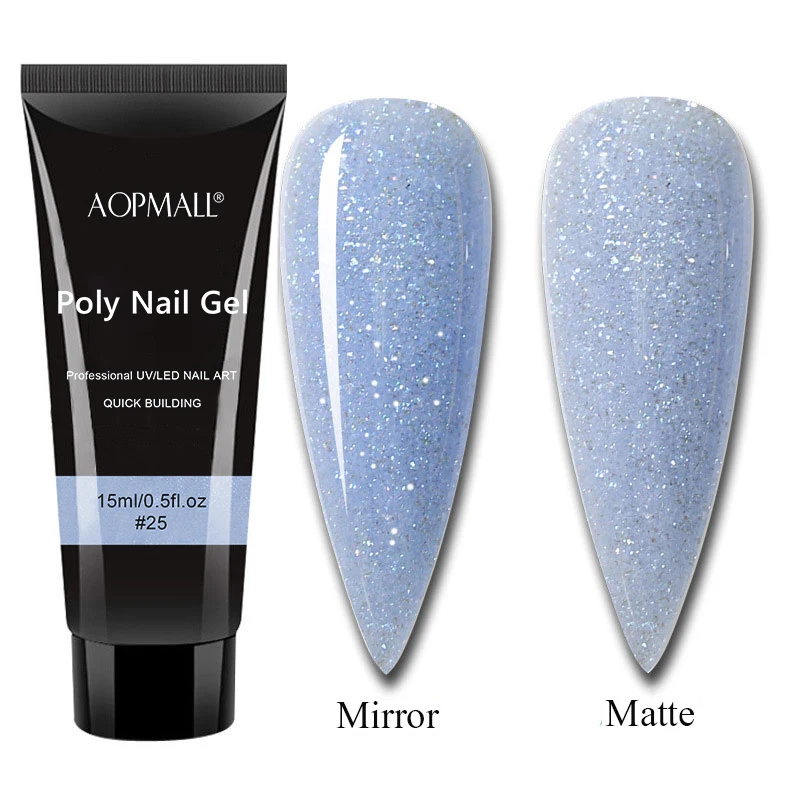 

3 Color Gel Nail Polish With 3 Color Poly Nail Gel 14 Pcs Full Nail Art Extension Set Manicure Tips Decoration Tools