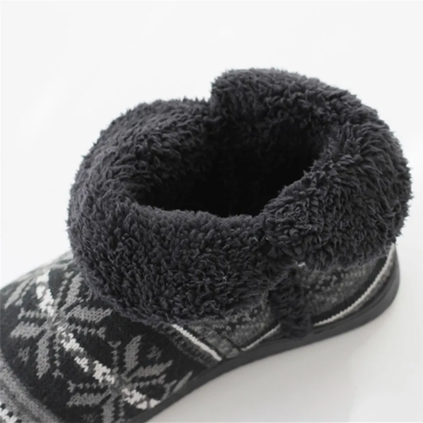 Женские ботинки из хлопка Нескользящие зимние модели для пар домашние мягкие