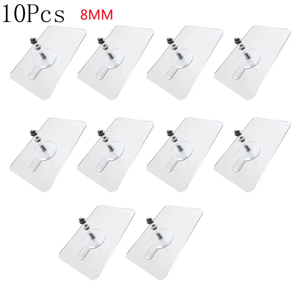 10pcs Home Nail Free Wall Hook Screw Adhesive Non-Trace No Drilling for Bathroom Kitchen Organizer Hooks Storage hooks | Дом и сад