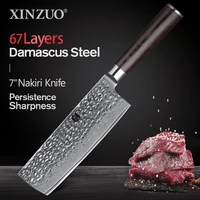 xinzuo 7 inch chef kitchen knife 67 layers vg10 damascus steel chinese cleaver kitchen knife cook knives pakka wood handle
