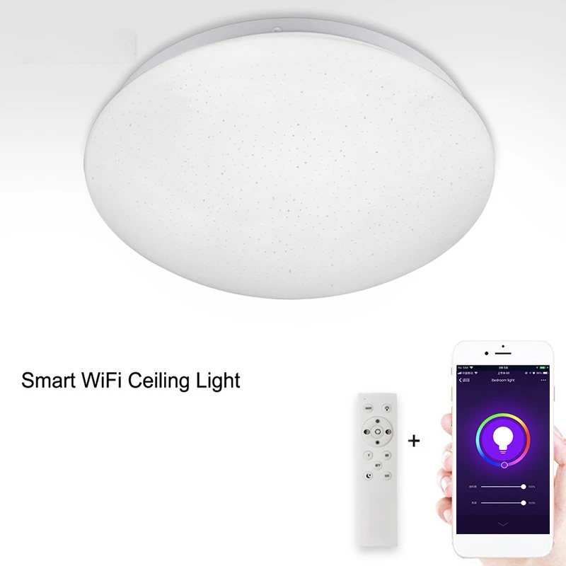 

AC200-240V 50W Smart WI-FI Control Ceiling Light with Remote Control, Dual Color Temperature Adjustable Ceiling Light