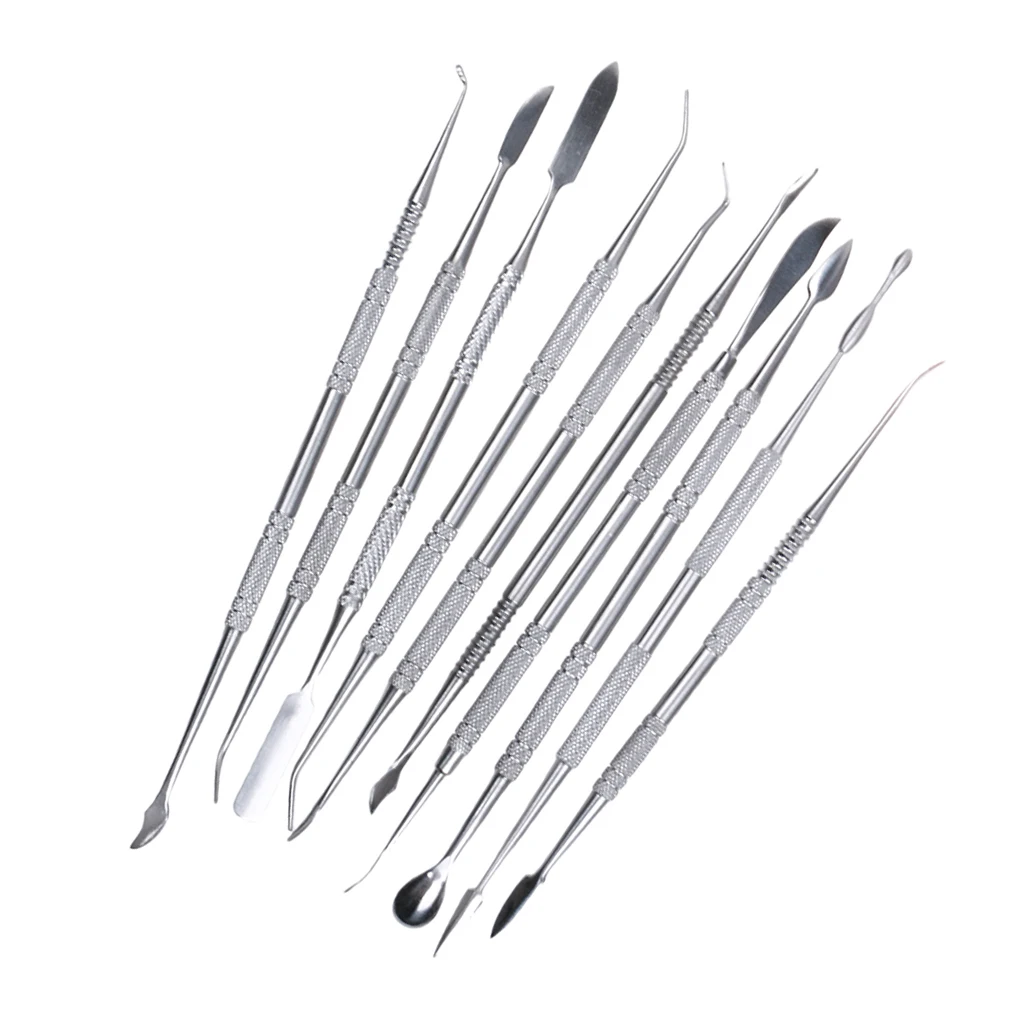 

10-Piece Stainless Steel Wax Carvers Set Great For Carving, Cutting, Modeling, Scraping, Shaping, Etc