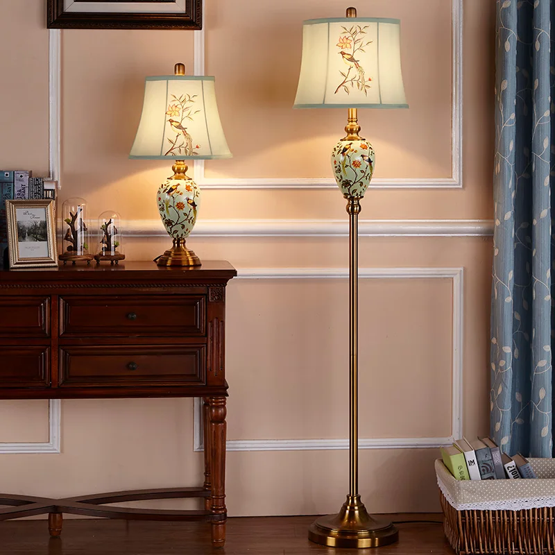 Керамическая Напольная Лампа с рисунком попугая ручная работа подставка лампа