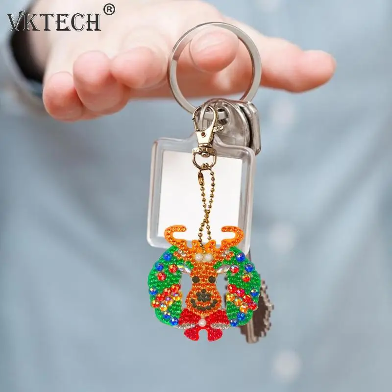 4 шт. DIY полный дрель специальная форма алмазная картина брелок Рождественская елка Лось брелок вышивка крестиком Рождественский подарок